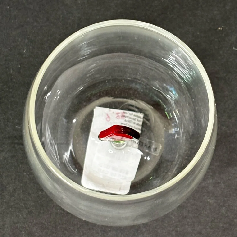 Anthropologie Cheerie Icon Stemless Wine Glass Red Watermelon NEW